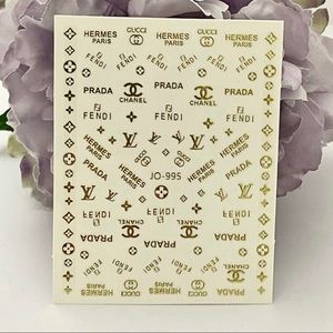 Luxury Designer Logo Fingernail Art Stickers
